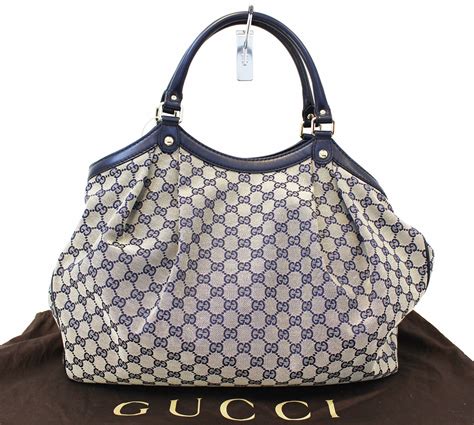 gucci tote navy blue